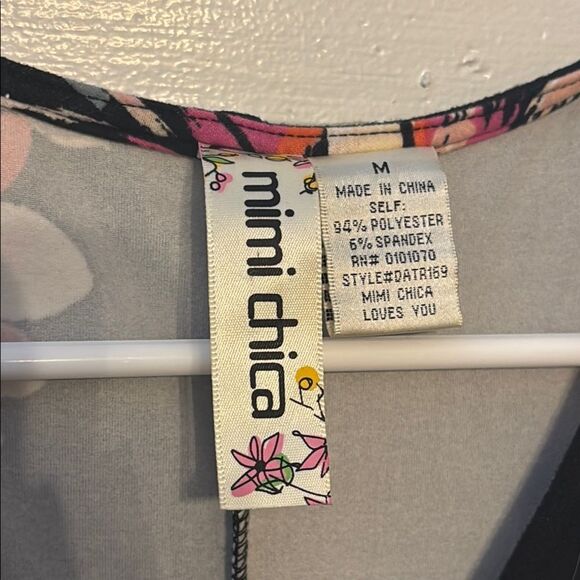 Mimi Chica Women’s Black Floral Sleeveless Maxi Dress with Front Slit Size M - Picture 5 of 7